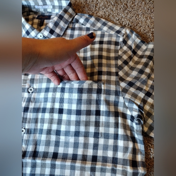 Good Man Brand Button Down Flannel Checkered Shirt Medium NWOT - Picture 8 of 11